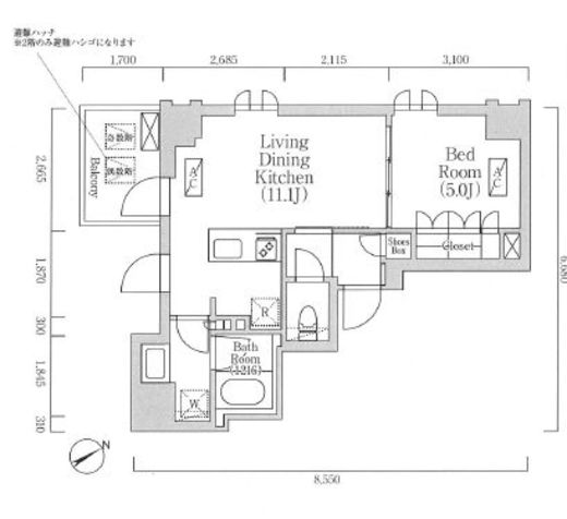 ソラシアレジデンス京橋 203 間取り図