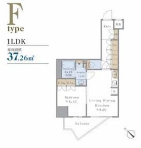 ブリリアイスト千駄ヶ谷 801 間取り図