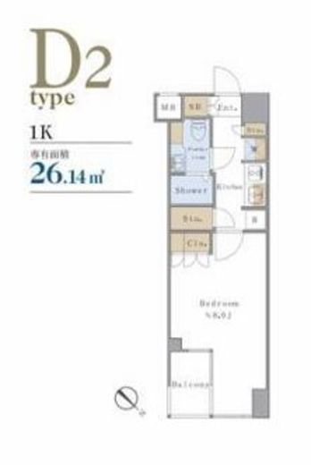 ブリリアイスト千駄ヶ谷 206 間取り図