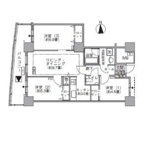 アクティ汐留 2114 間取り図