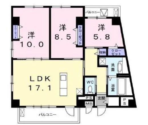 フォレスタ三軒茶屋 401 間取り図