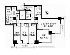 トルナーレ日本橋浜町 28階 間取り図