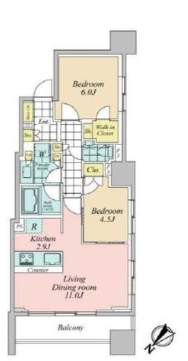 アネシア築地ステーションレジデンス 8階 間取り図