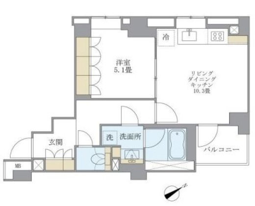 アパートメンツ不動前 103 間取り図
