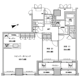 ウエストパークタワー池袋 2507 間取り図