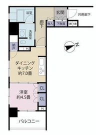 フォルム四谷外苑東 13階 間取り図