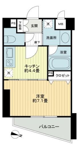 トゥールロワイヤルエルモア代々木上原 4階 間取り図