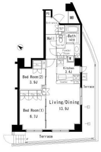 パークアクシス六本木檜町公園 101 間取り図