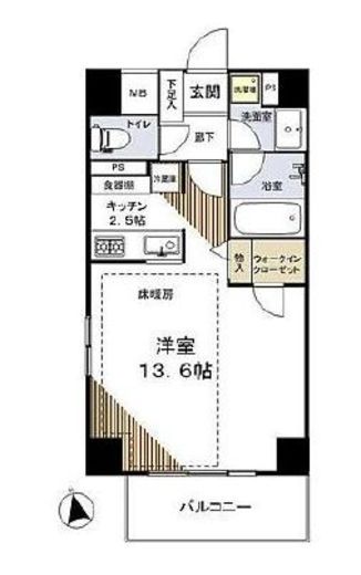 イニシア浅草 5階 間取り図