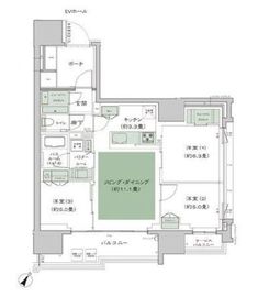 シティタワー駒沢大学ステーションコート 15階 間取り図