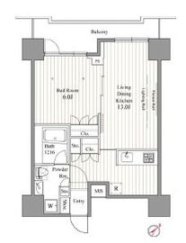 レジディア東銀座 1406 間取り図