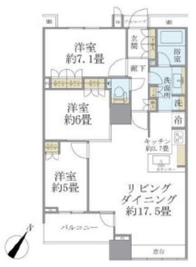 ブリリアマーレ有明 12階 間取り図