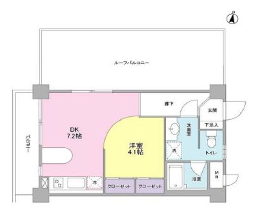 ボヌール都立大学壱番館 401 間取り図