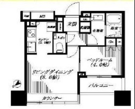 ザ・ヒルトップタワー高輪台 14階 間取り図