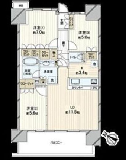 東京ミッドベイ勝どき 6階 間取り図