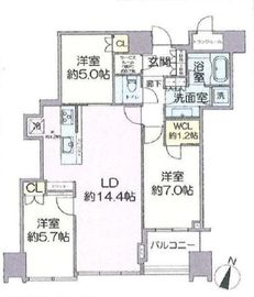 大崎ウエストシティタワーズ イースト 29階 間取り図