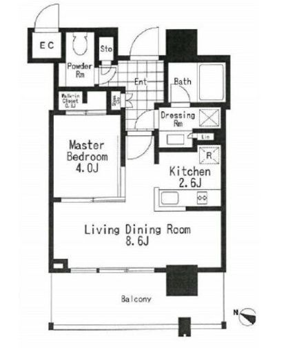 THE ROPPONGI TOKYO CLUB RESIDENCE 13階 間取り図