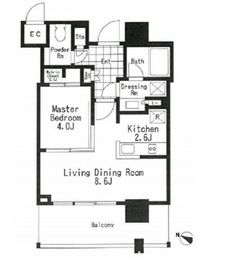 THE ROPPONGI TOKYO CLUB RESIDENCE 13階 間取り図