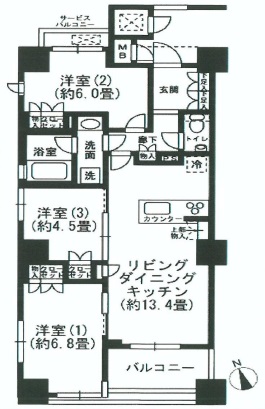 プレミスト明石町 2階 間取り図