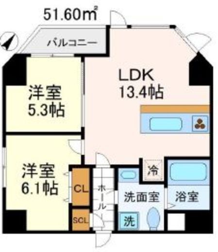 麻布Tino 401 間取り図