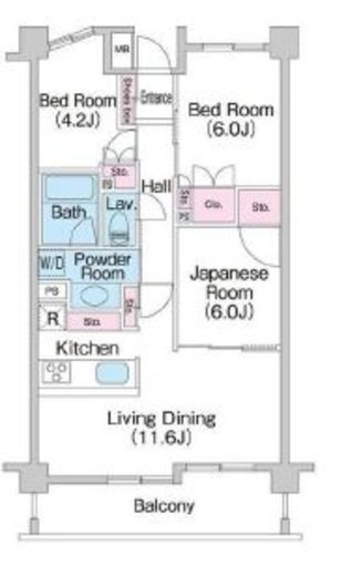 コンフォリア上池台 202 間取り図
