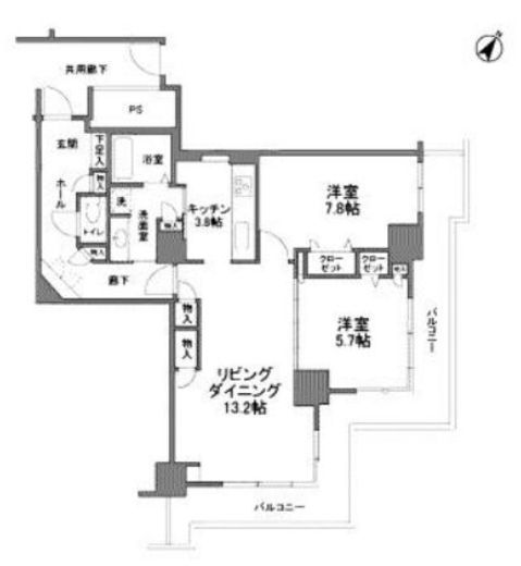 トルナーレ日本橋浜町 20階 間取り図