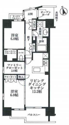 レジデンシャル東中野 13階 間取り図