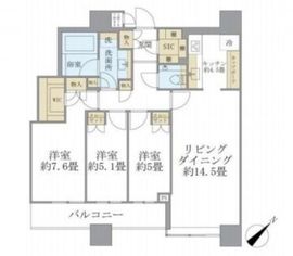 ブリリアタワーズ目黒 38階 間取り図