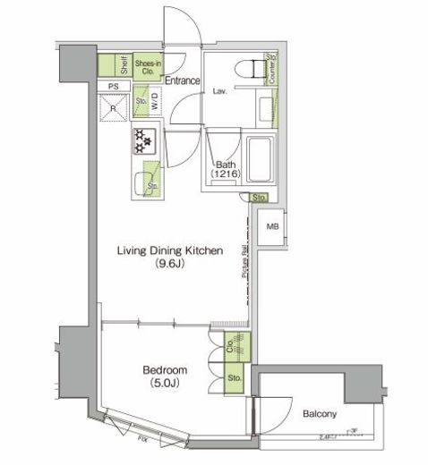 ザ・パークハビオ三軒茶屋 413 間取り図