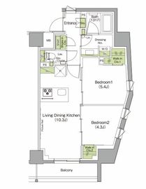 ザ・パークハビオ三軒茶屋 401 間取り図