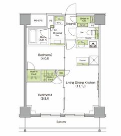 ザ・パークハビオ三軒茶屋 404 間取り図