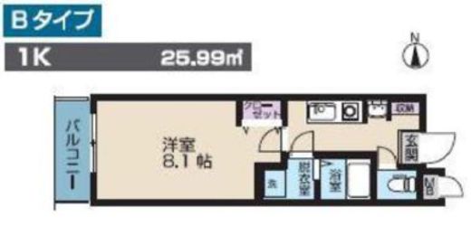 オーキッドレジデンス両国Ⅱ 602 間取り図