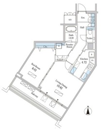 モメント汐留 1702 間取り図