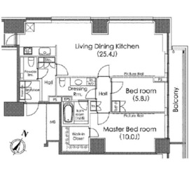 ザ・ベルグレイヴィア麻布 6F2 間取り図