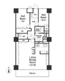 広尾マンション 8階 間取り図