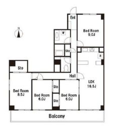 広尾マンション 7階 間取り図