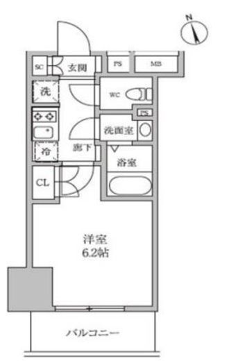レジディア蒲田4 211 間取り図