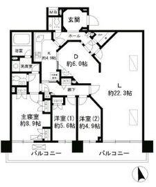 アクアシティ芝浦 1006 間取り図