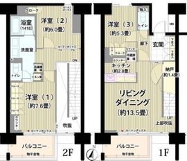 ガーデニエール砧レジデンス 106 間取り図