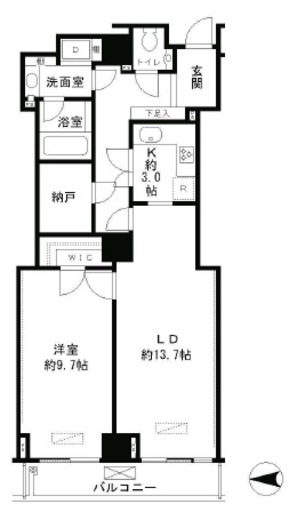 恵比寿ガーデンテラス弐番館 1017 間取り図