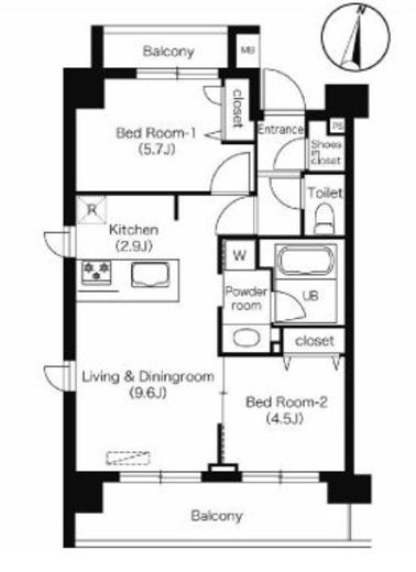 エミリブ下落合 401 間取り図