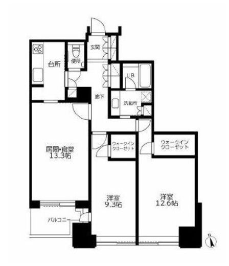 六本木ヒルズレジデンス B棟 34階 間取り図