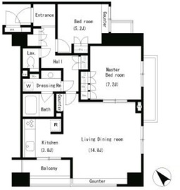 パークアクシス南麻布 504 間取り図