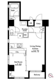 アイディ日本橋水天宮 5F1 間取り図