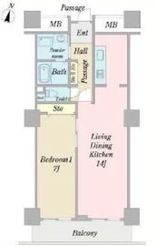 天王洲ビュータワー 2407 間取り図