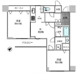 ライトコート四谷 2階 間取り図