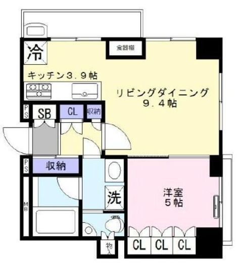 ジェントルエア神宮前 8階 間取り図