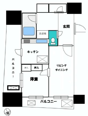 ライオンズ麻布十番スペリア 3階 間取り図