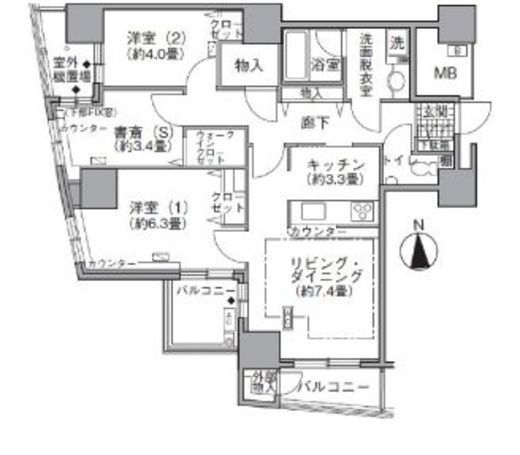 アクティ汐留 1312 間取り図