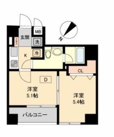 コモド水天宮レジデンス 509 間取り図